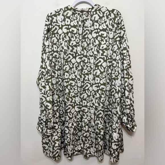 New! Elizabeth and James Animal Print Ruffled Peasant Mini Dress Size XL - Picture 5 of 12